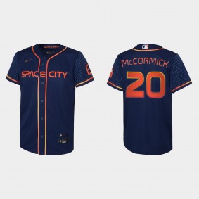 Youth Houston Astros Chas McCormick Navy 2022 City Connect Replica Jersey