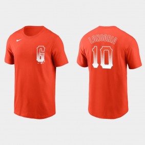 Men's San Francisco Giants Evan Longoria Orange 2021 City Connect Name Number T-Shirt